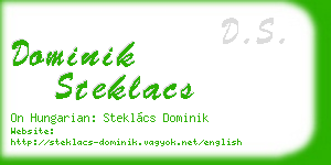 dominik steklacs business card