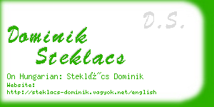 dominik steklacs business card